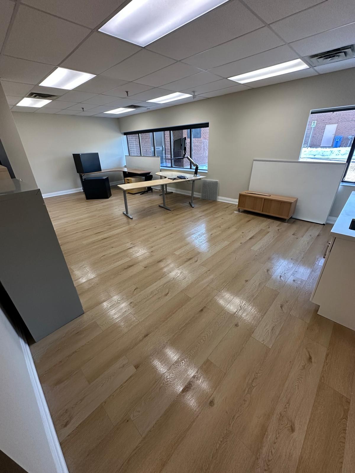 Bright office room after cleaning service