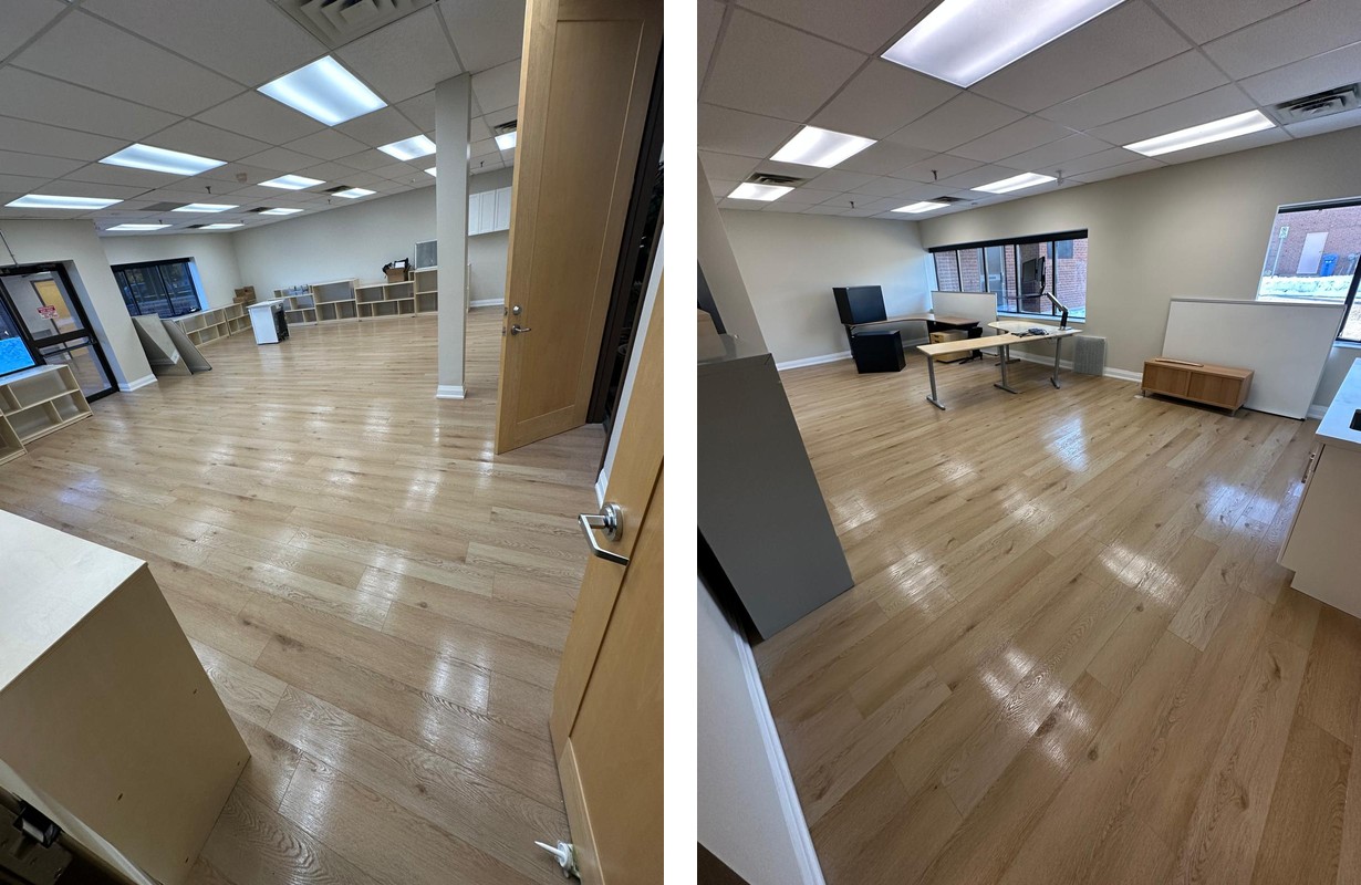 Real cleaning work completed by Purify Janitorial in a commercial interior